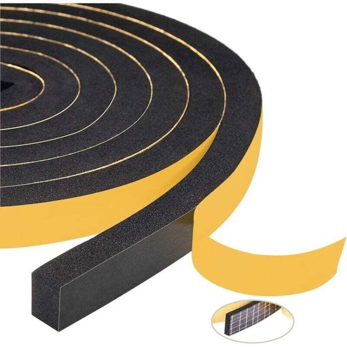 Tür- Und Fensterdichtungsband – 12 Mm X 10 Mm X 4 M – Schwarz – Selbstklebend – Dachboden – Schwer Entflammbar – Wasserdicht