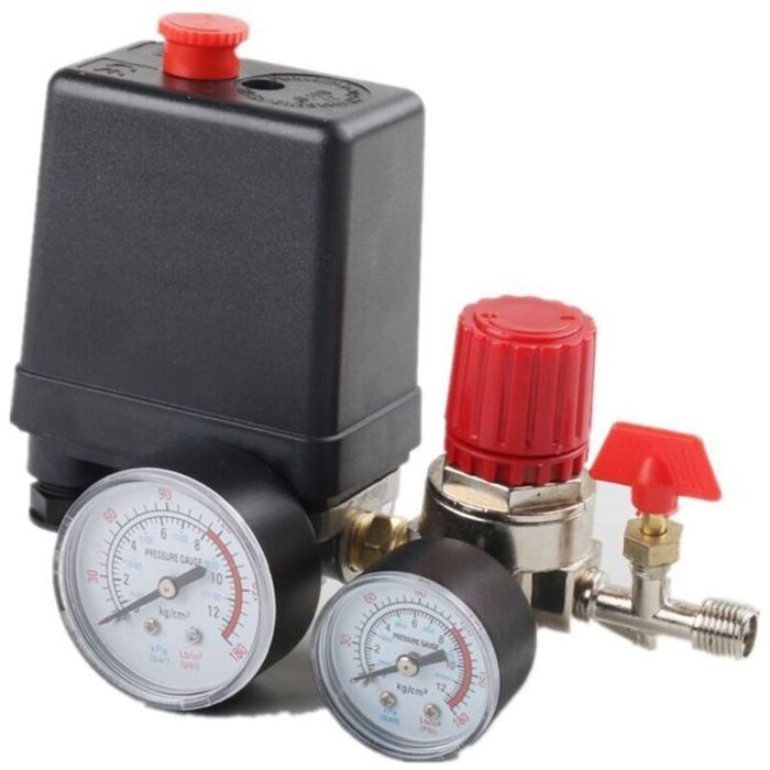 Druckschalterventil Für Luftkompressoren, Druckschalter Für Luftkompressoren Mit Manometer Und Manometer.