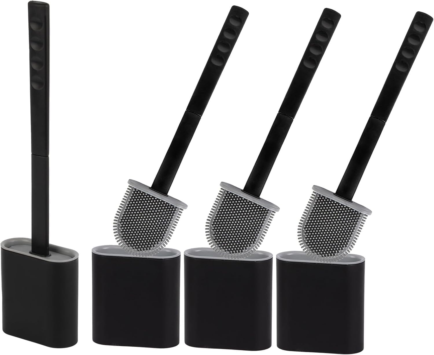 Brosse Wc En Silicone Avec Support – Brosse Wc Plate En Silicone Pour Le Dessous Du Rebord – Brosse Wc Murale, Sans Perçage – Jetable Dans Les Toilettes, Anti-goutte – Support De Brosse Wc Suspendu, L