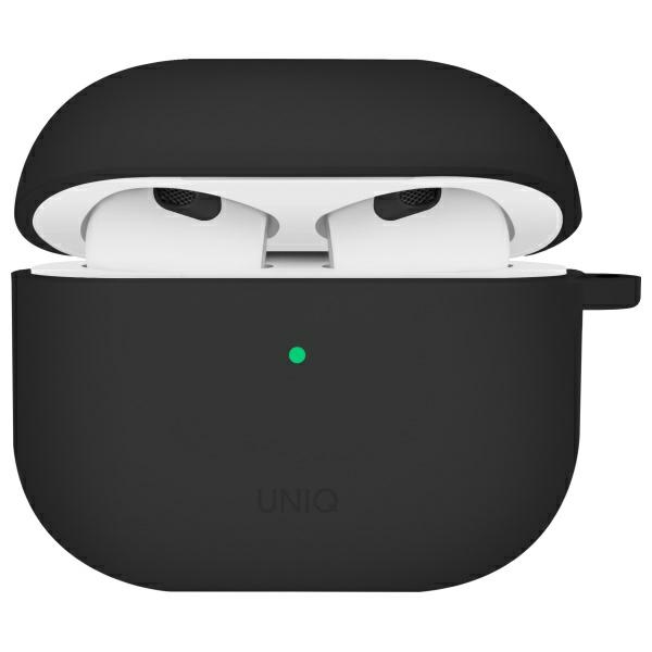 Uniq Nexo Airpods 4 + Ohrhaken Silikonhülle Schwarz/schwarz
