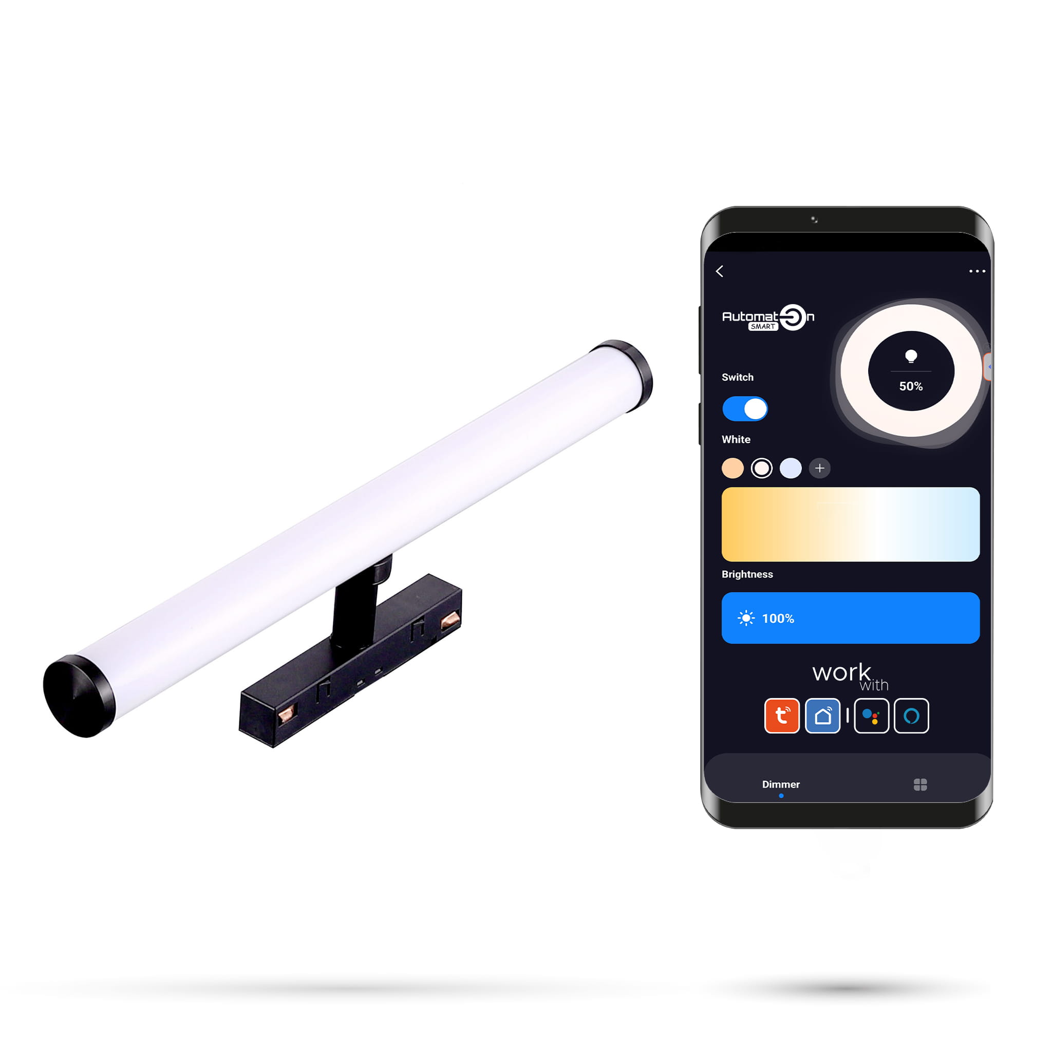 Tuya 2,4 Ghz Led-strahler (12 W) Für Magnetschienen Smart Track 48 V Dc, Dimmbar, 2700–6000 K