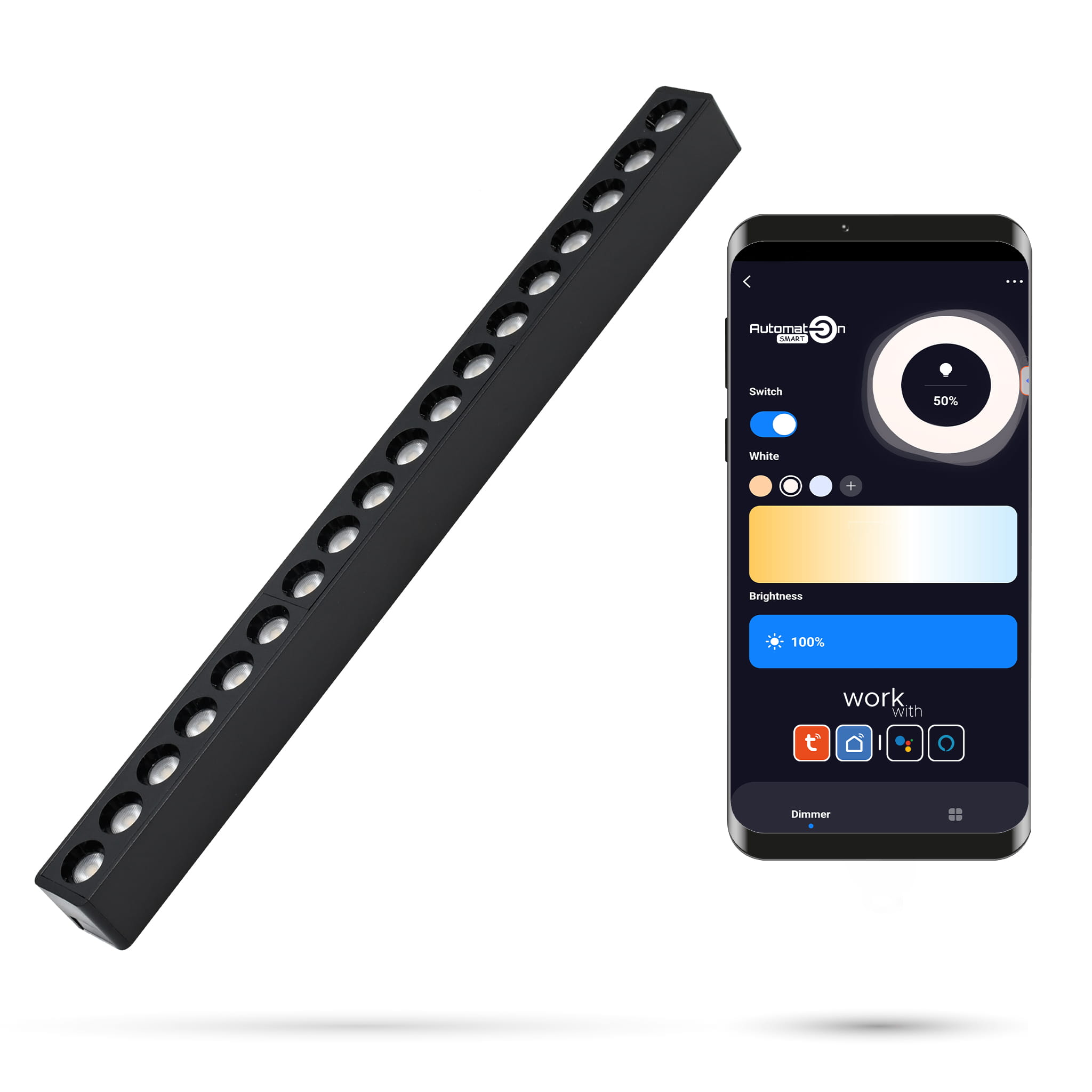 Tuya Grille 18w S18 Zigbee Linear-strahler Für Slim Track Und Fiberflex Schienen, 48 V Dc, 3000–6000 K, Dimmbar