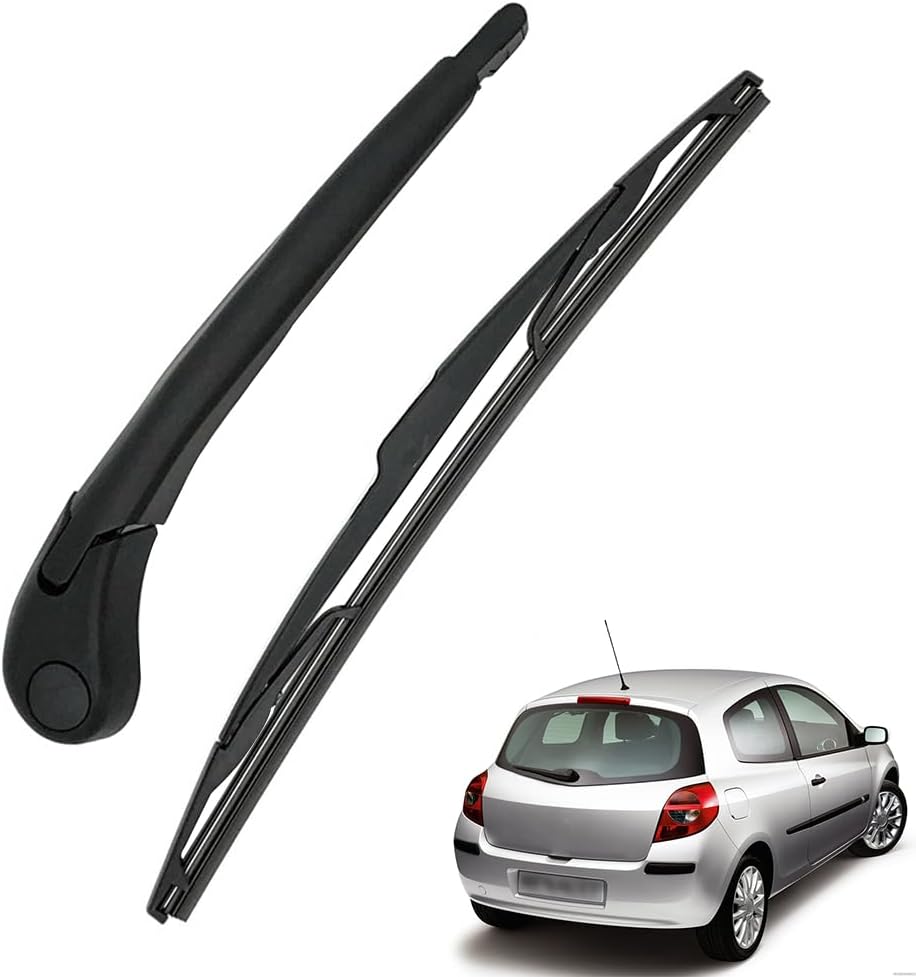 Essuie-glace Arrière Noir, Comprenant Bras Et Balai D'Essuie-glace, Compatible Avec Clio Iii 2005-2014