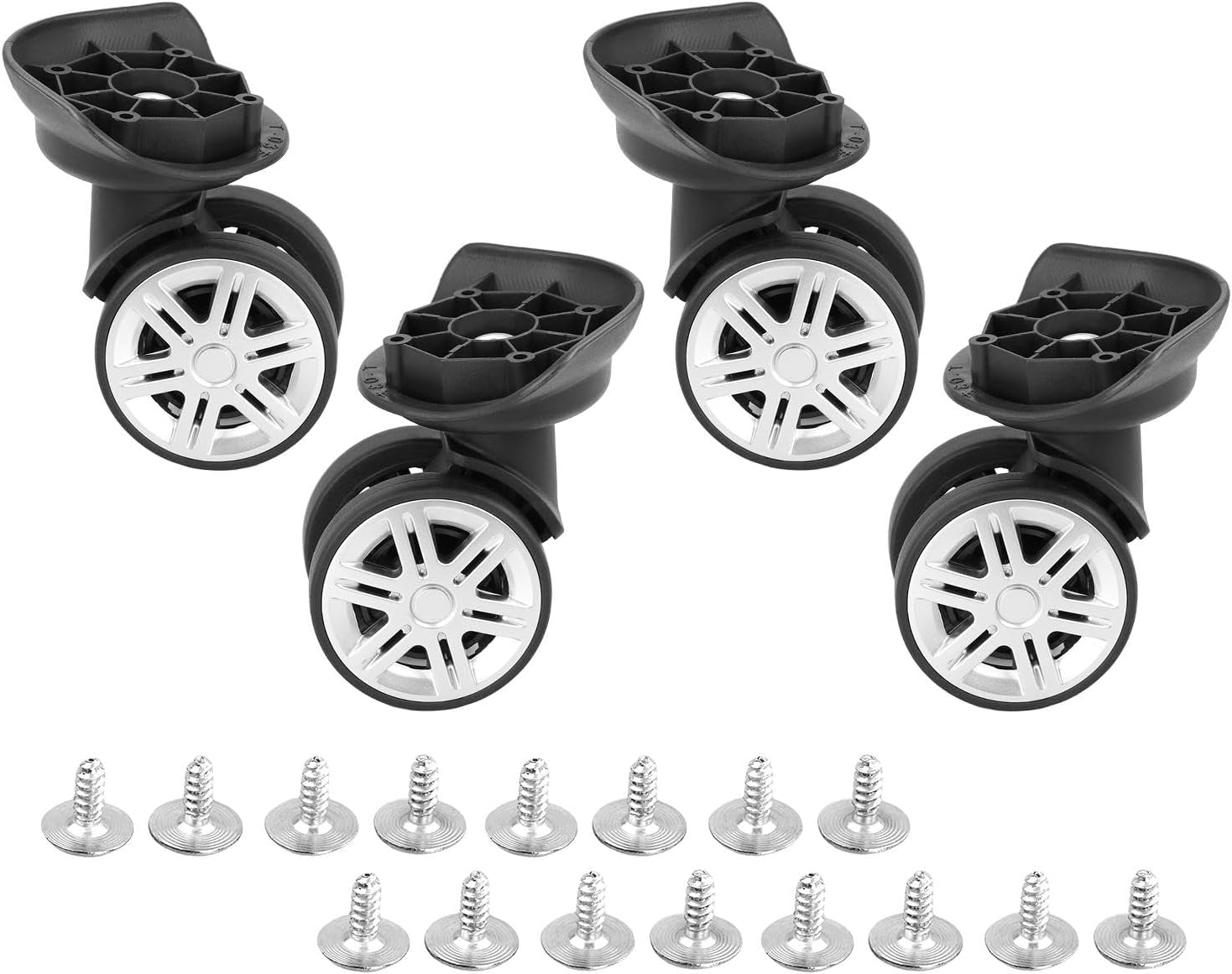 Roues De Valise A18, Silencieuses Et Résistantes, Noires, Roues De Rechange Pour Valises Et Trolleys