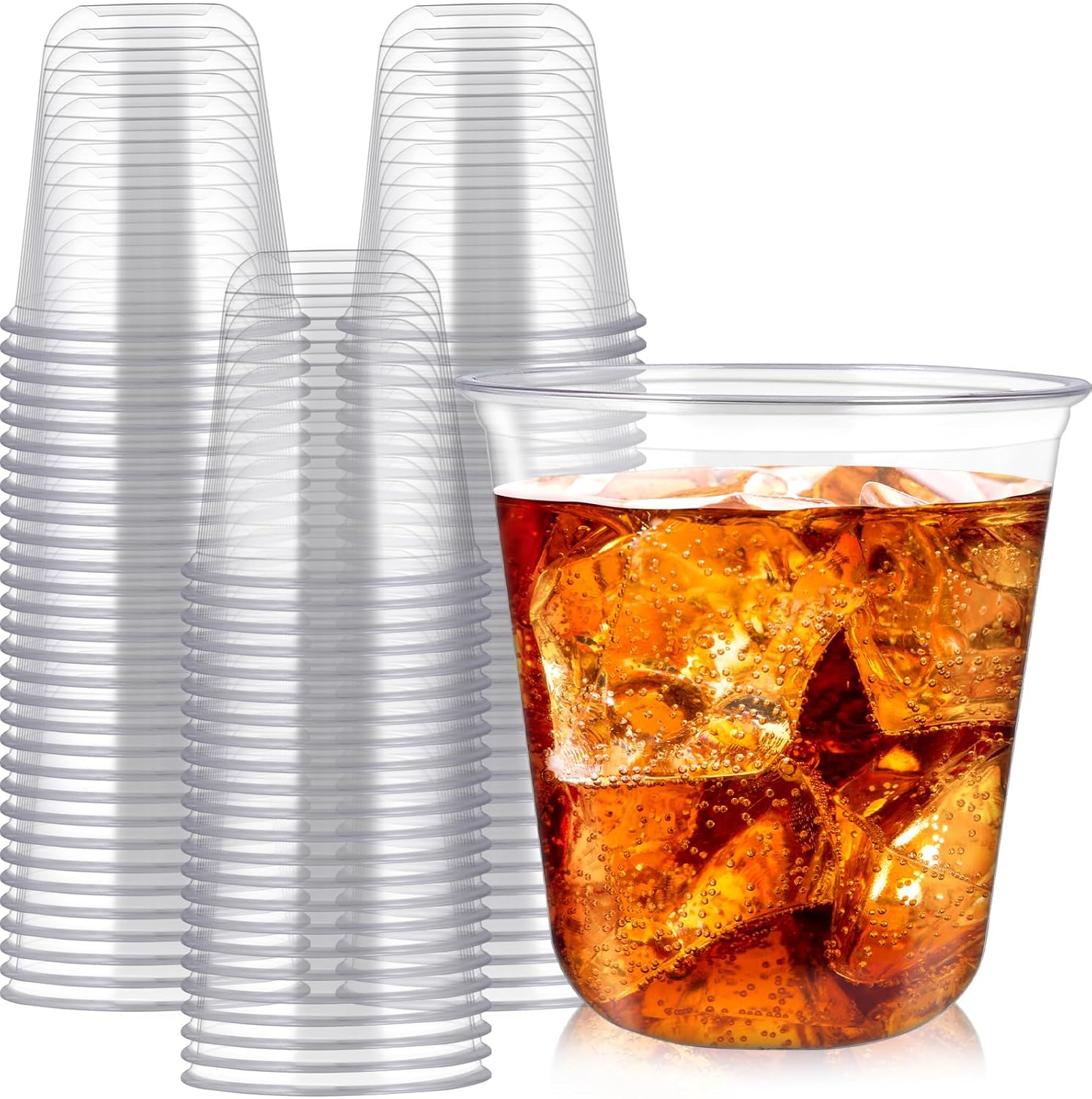 Lot De 100 Gobelets De Fête En Plastique Rigide, 355 Ml, Réutilisables, Ronds, Pour Desserts, Fêtes, Mariages, Anniversaires, Dégustations