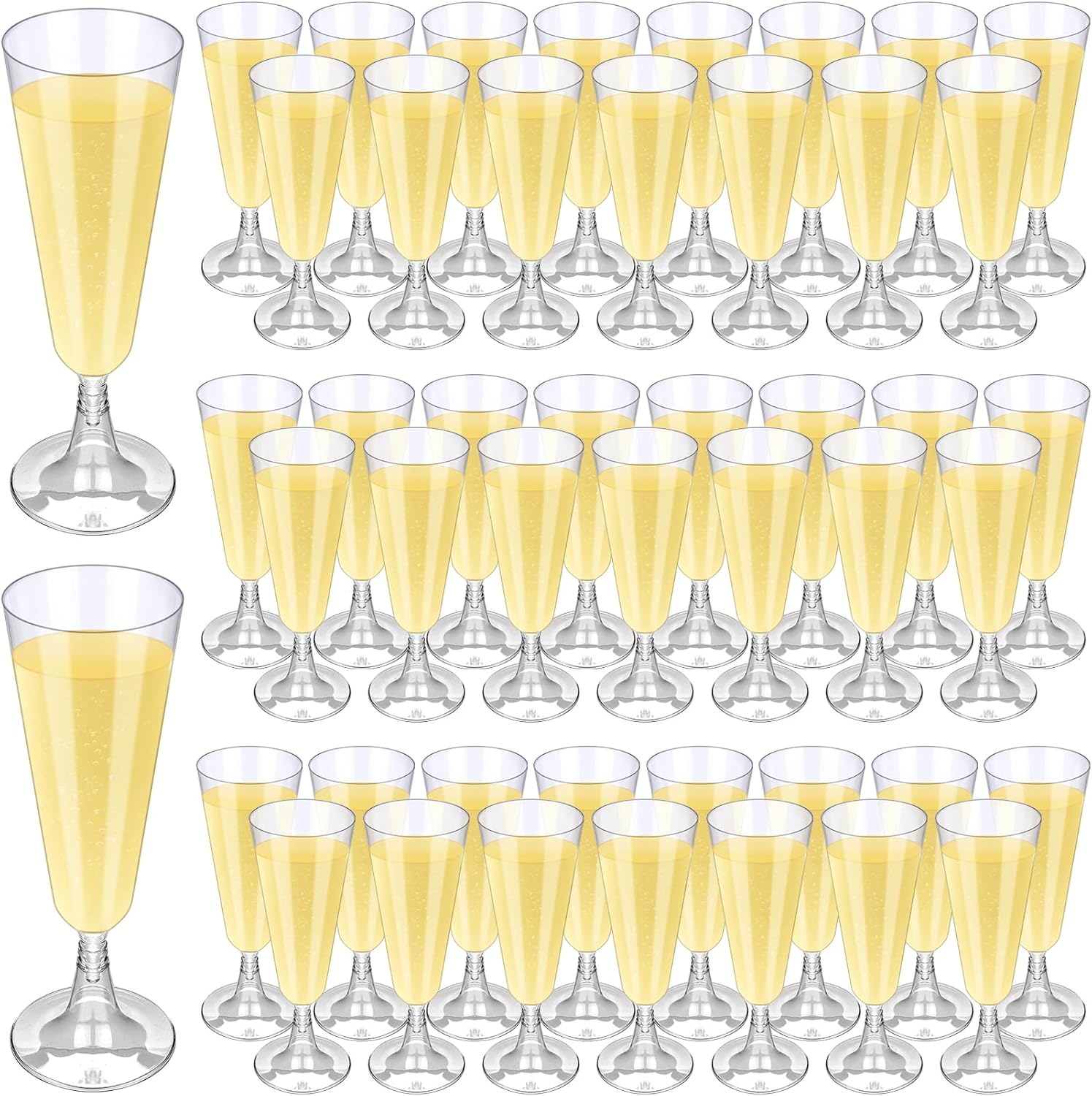 Lot De 40 Flûtes À Champagne, 133 Ml (4,5 Oz), Flûtes À Champagne Transparentes, Élégantes Et Réutilisables Pour Réceptions, Mariages, Fêtes D'Anniversaire (transparentes)