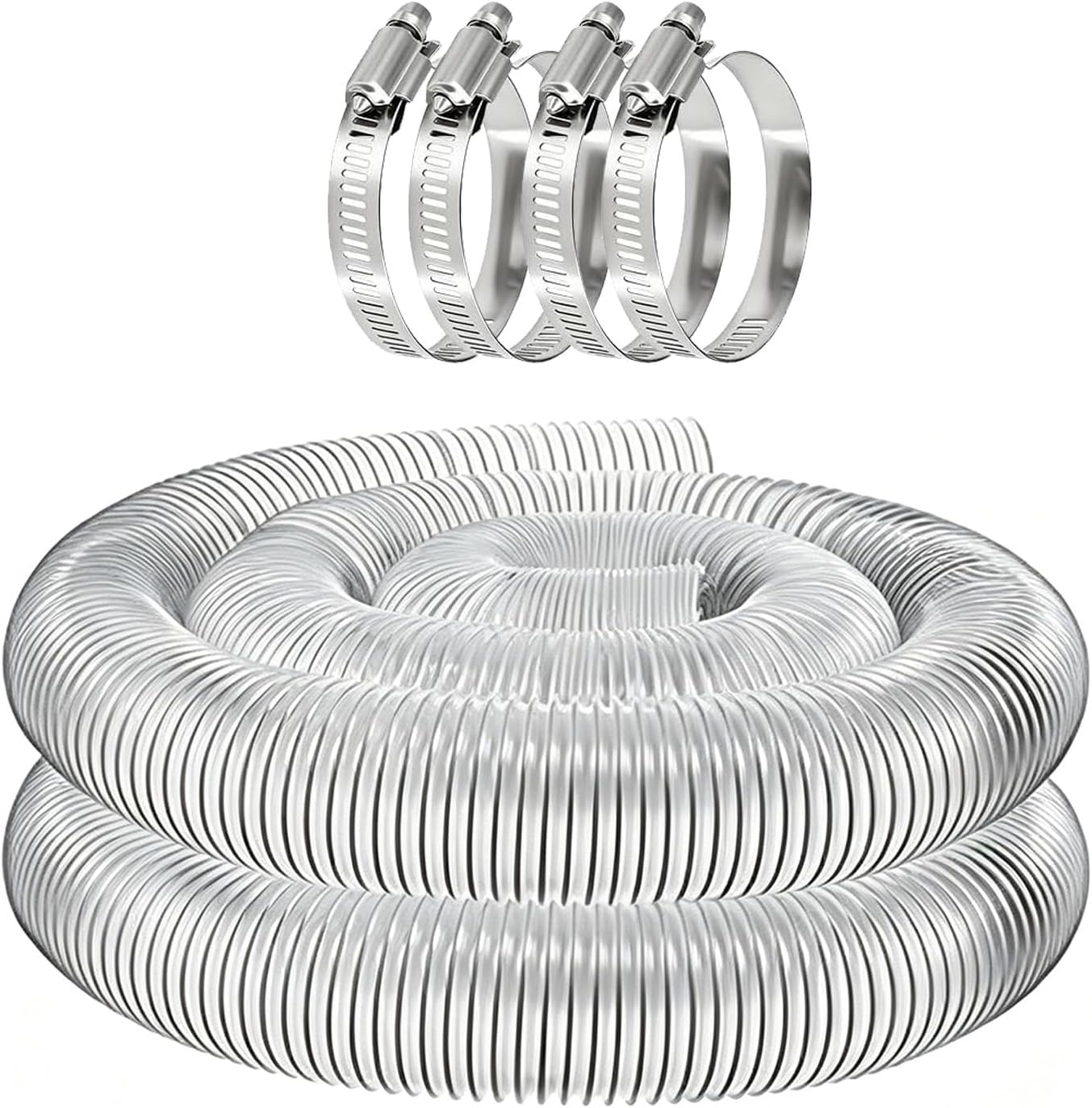 Tuyau D'Aspiration De Poussière Transparent En Pvc 3m 50 Mm, Tuyau D'Aspirateur, Tuyau D'Aspiration Universel En Pvc, Tuyau Spiralé Transparent Pour Aspirateurs D'Atelier Et Pompes De Bassin