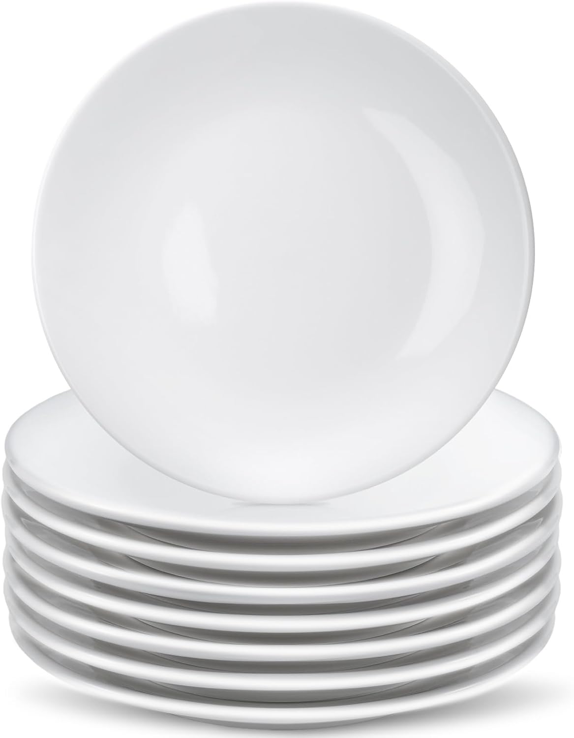 Lot De 8 Assiettes À Dessert En Porcelaine, Assiettes À Salade De 15,2 Cm, Assiettes Plates, Assiettes À Gâteaux Blanches, Assiettes En Céramique Pour Gâteaux Et Amuse-gueules, Compatibles Micro-ondes