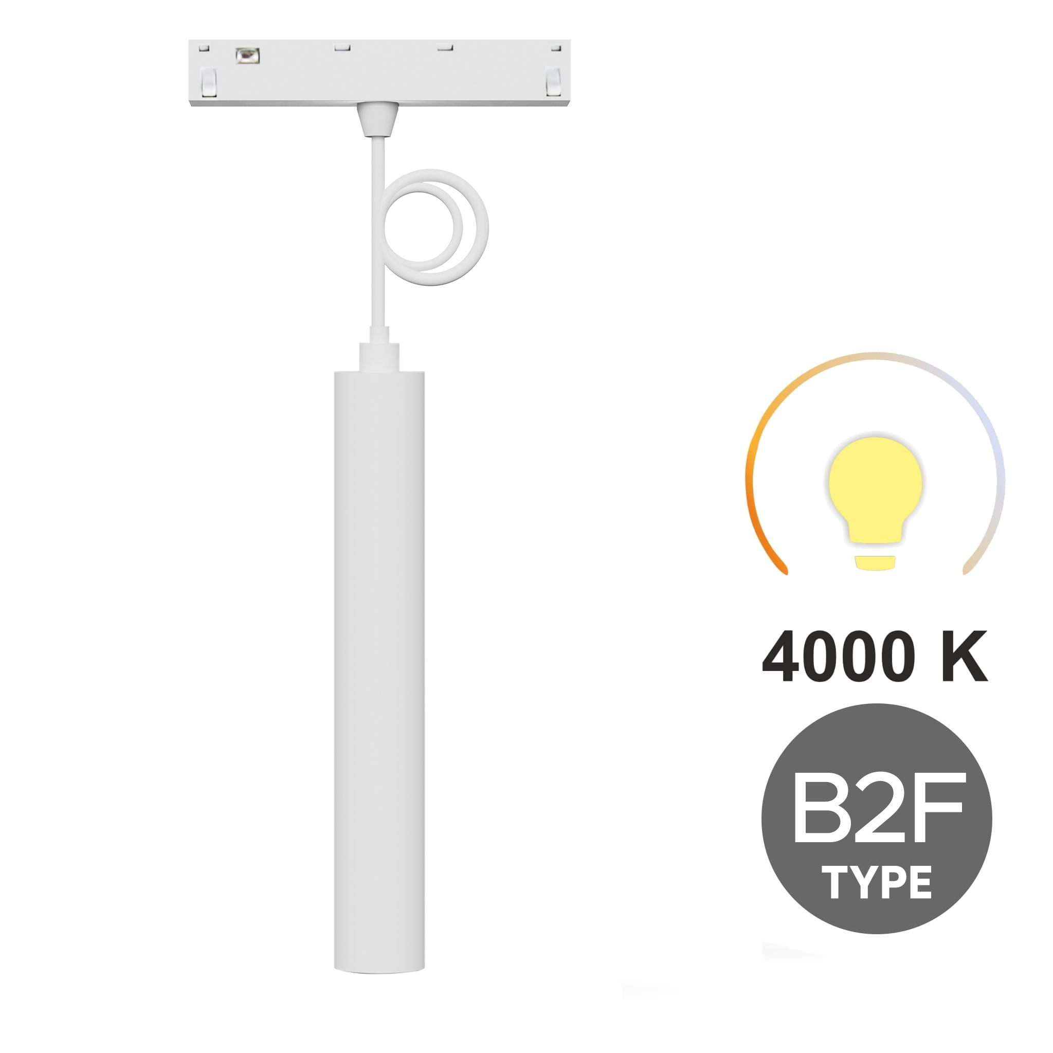 Led-röhren-pendelleuchte, Weiß, 10 W, 3 Cct, Typ B2f, Für Smart Track Magnetschienen, 48 V Dc