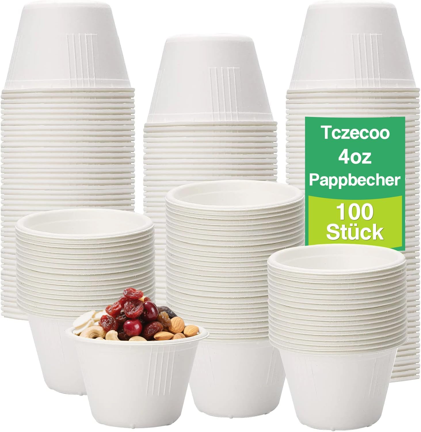 Lot De 100 Ramequins En Papier Blanc De 120 Ml Pour Soufflés, Portions Individuelles, Sauces, Épices, Crèmes Glacées, Sauces Aux Noix, Dips Et Amuse-gueules.