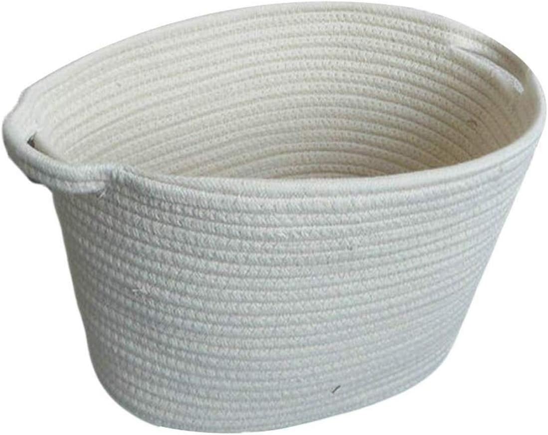 Panier À Linge En Corde De Jute Naturelle, Pliable, Jouet, Collections Variées, Tissu, Blanc, 46 X 30 Cm