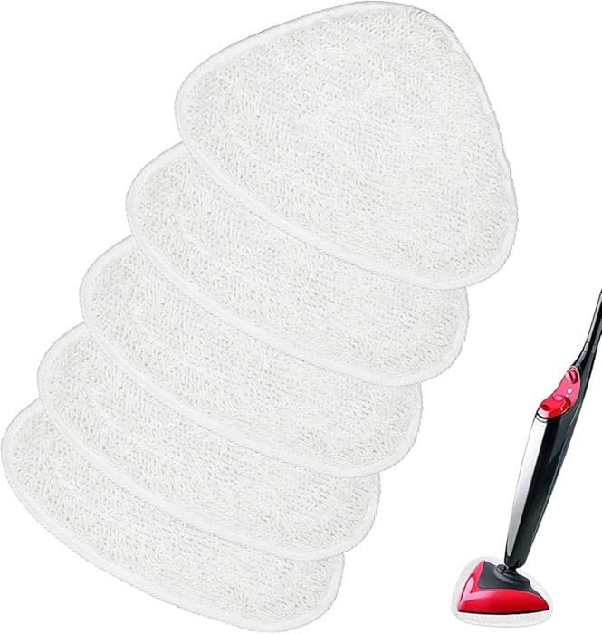5-teiliges Mikrofaser-ersatzbezug-set Für Dampfmopps, Kompatibel Mit Vileda Dampfmopps, Weiß, 5-teiliges Set