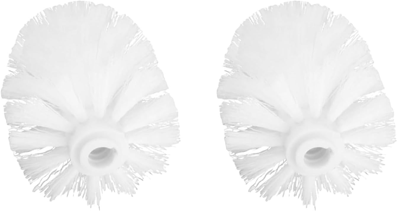 Tête De Brosse Wc, Blanche, Antibactérienne, Lot De 2, Tête De Rechange Avec Filetage 12 Mm, Brosse De Nettoyage Wc Avec Poils En Plastique Rigides Et Robustes Pour Toilettes De Salle De Bain