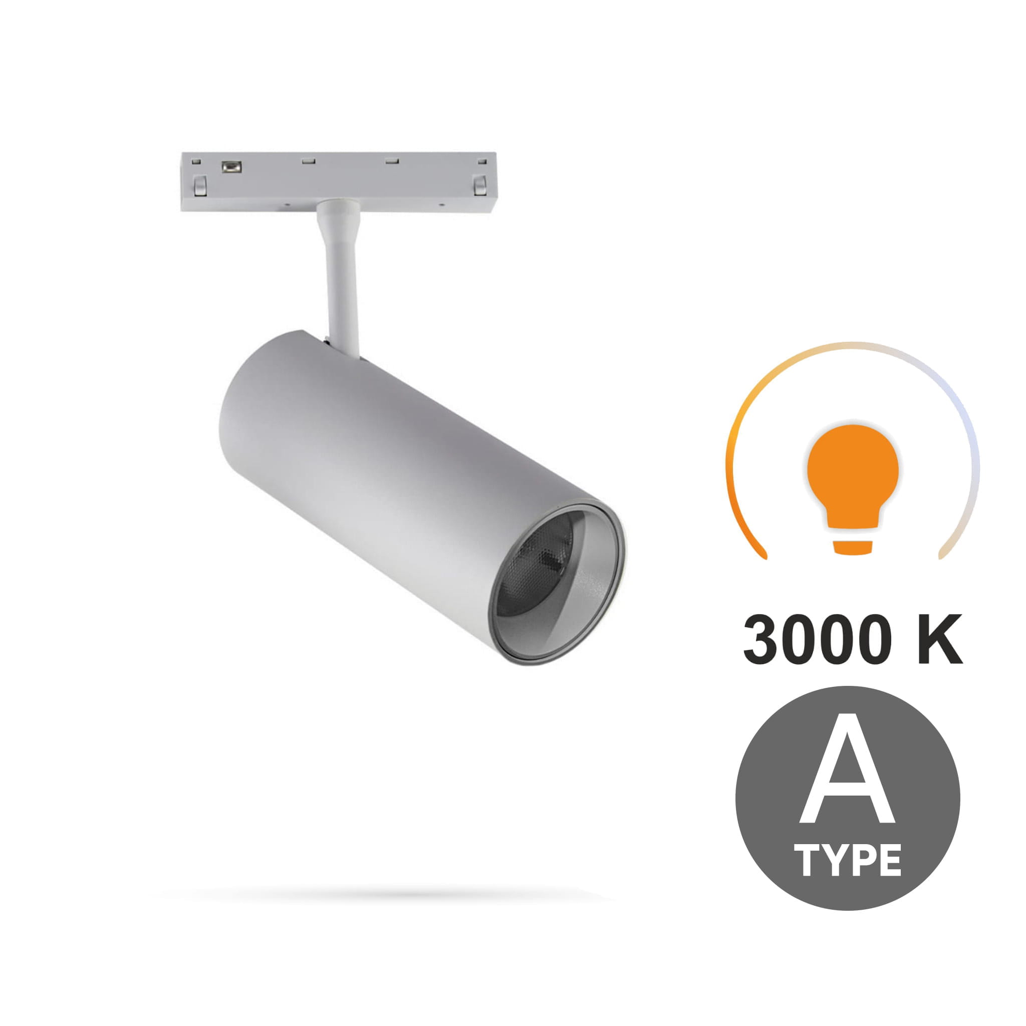 Weißer Led-schienenstrahler 12 W 3000 K Warmweiß Typ A Für Magnetschienen Smart Track 48 V Dc
