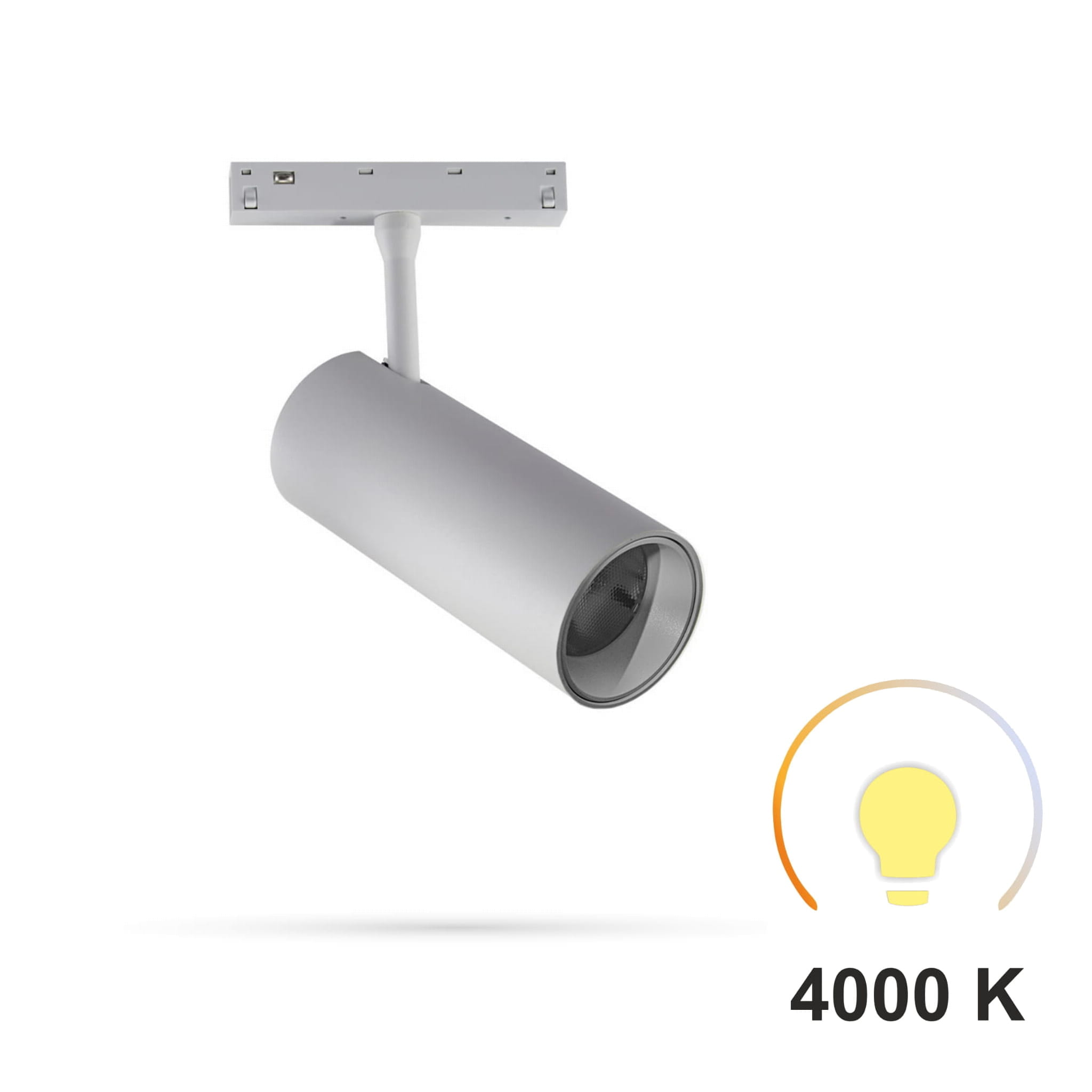 Weißer Led-schienenstrahler 20 W 4000 K Neutralleiter Für Magnetschienen Smart Track 48 V Dc