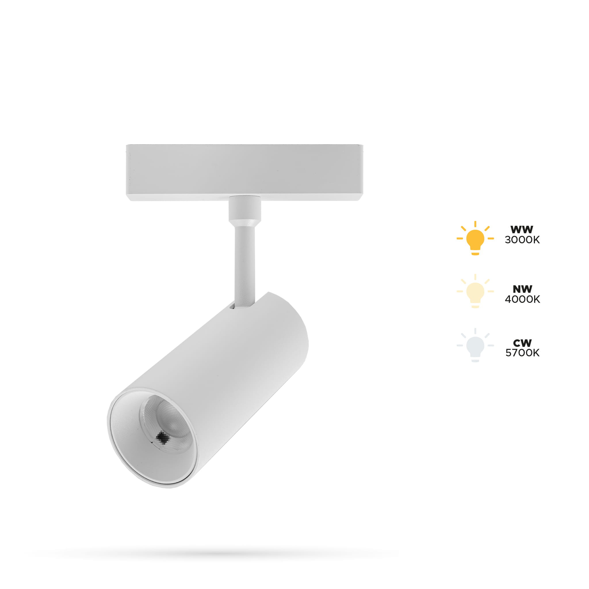 Weißer Schienenstrahler 10w Dg10 Für Slim Track Und Fiberflex Schienen 48vdc 3cct 3000k, 4000k, 5700k