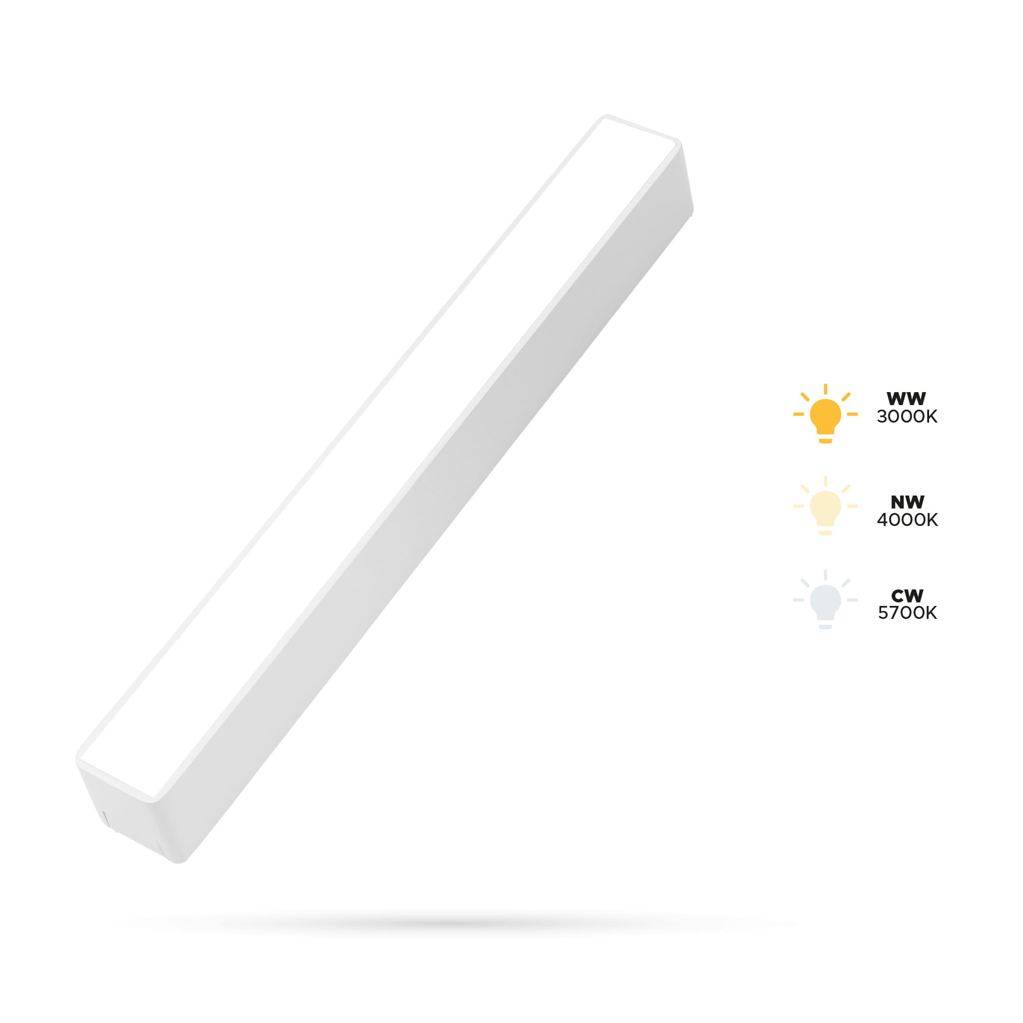 Weißer Linearer Fluterstrahler 10w F10l Lang Für Slim Track Und Fiberflex Schienen 48vdc 3cct 3000k, 4000k, 5700k