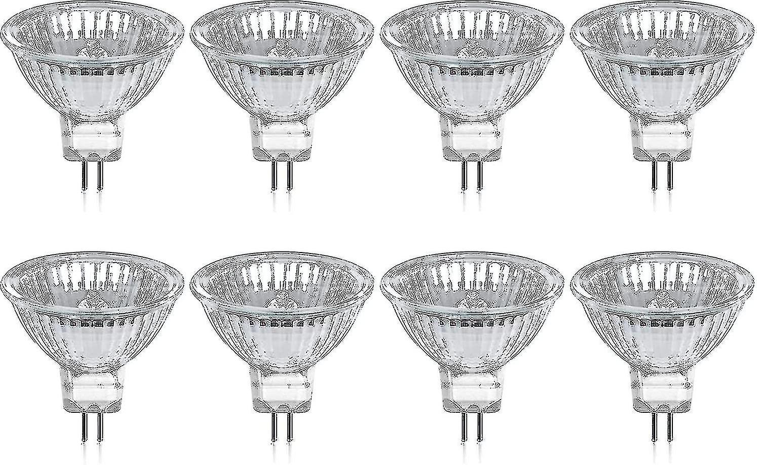 8er-pack Gu5.3 Mr16 35w 12v Dimmbare Halogenlampen – Warmweiß 2800k, 400 Lumen, Glasdiffusor – Hao