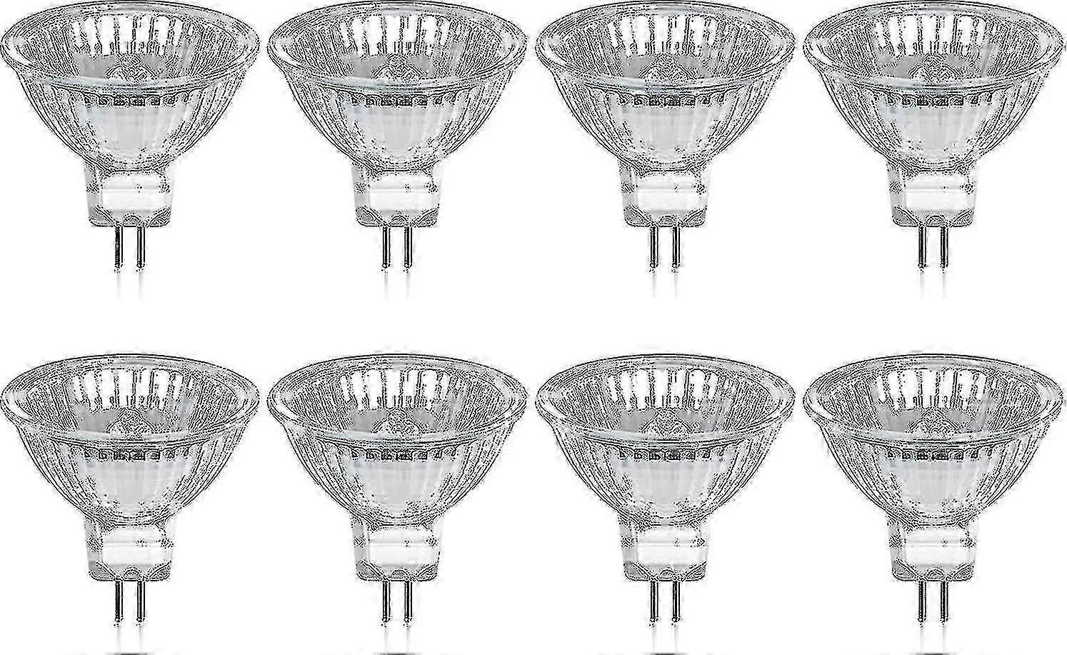 Gu5.3 Mr16 Halogenlampen, Warmweiß 2800k, 35w, 12v, 8er-packung Mit Glasdiffusor