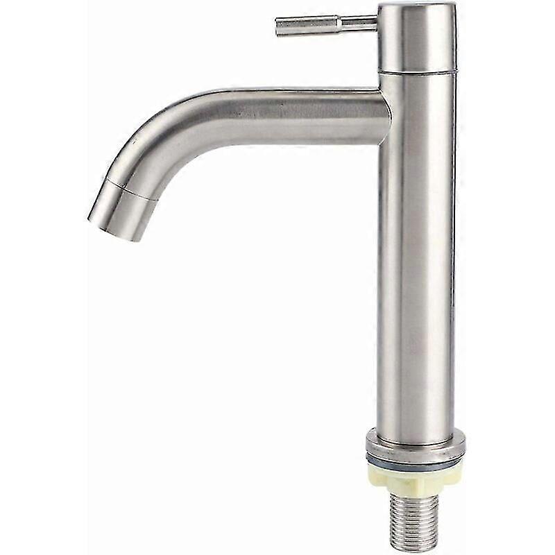 Waschbeckenarmatur Aus Gebürstetem Edelstahl, Kaltwasserhahn Für Waschbecken