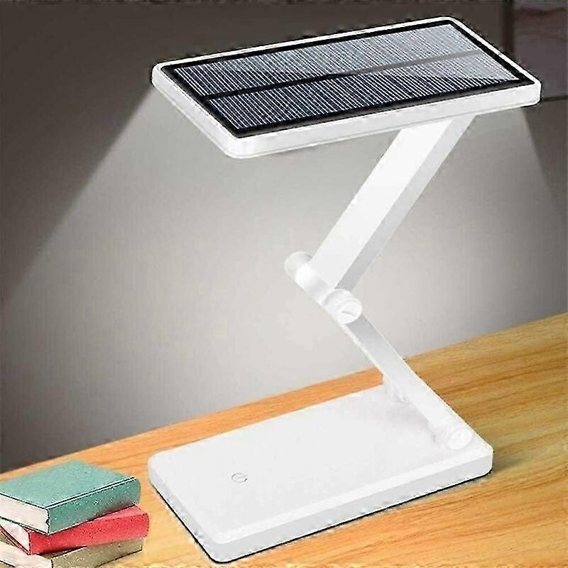 Ultradünne, Flimmerfreie, Solarbetriebene Schreibtischlampe Aus Metall Mit Flexiblem Schwanenhalsarm.