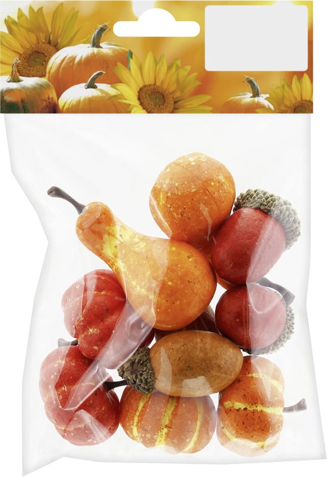 Herbstdekoration Styropor 10 teilig orange braun