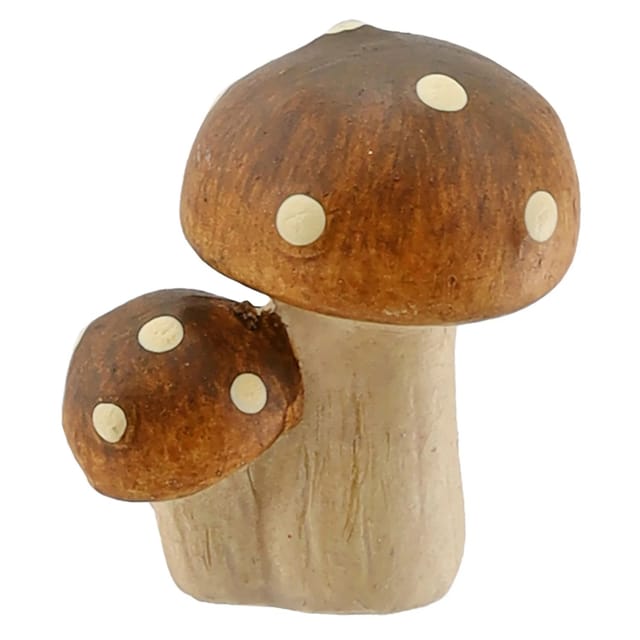 Dekofigur Fliegenpilz Keramik 5 x 3,5 cm braun