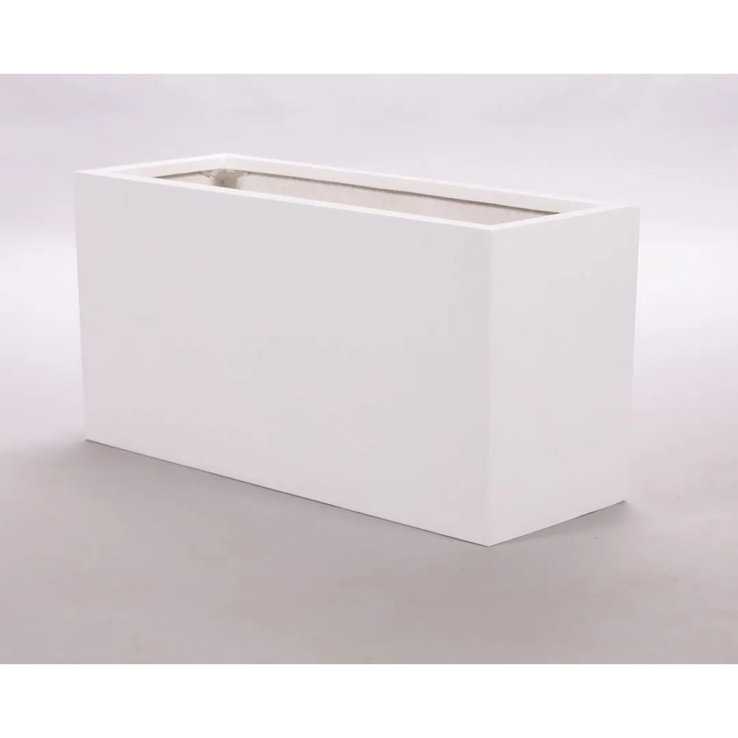 Elegant Einrichten Pflanzkübel Fiberglas Rechteckig 80x30x40cm Perlmutt-Weiß