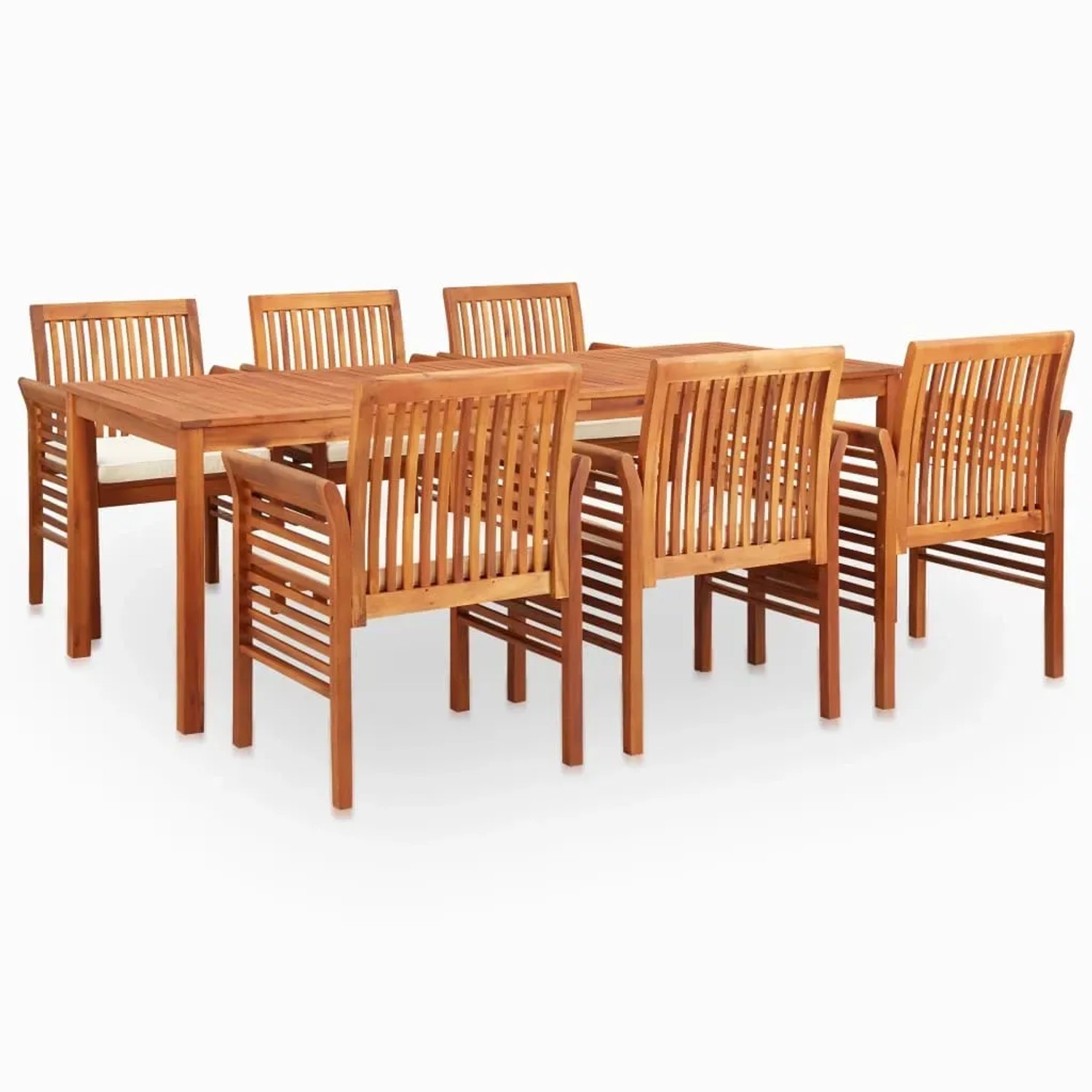 vidaXL 7-Tlg Garten-Essgruppe mit Auflagen Massivholz Akazie 278899