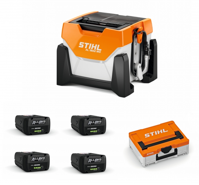 STIHL AL 1802 MO Akku Schnellladegerät + Power-Box 4 mit 4x AP 300 P Akku mit Akku Box S Bild 2