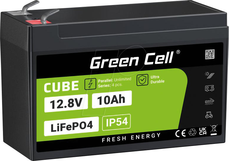 GC LFP12 10AH - Lithium-Akku, LiFePO4, 12,8 V, 10 Ah