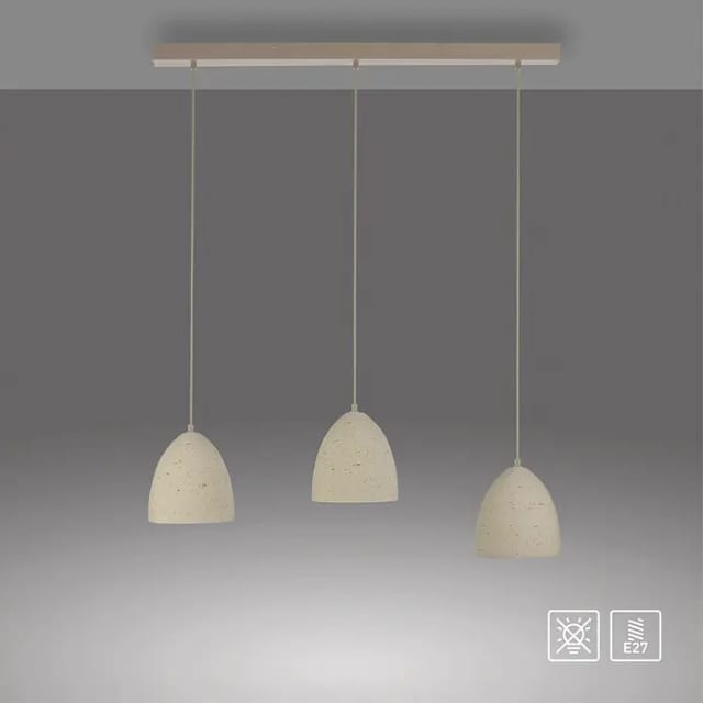 Schöner Wohnen Traventa Pendelleuchte, 3-flg. travertinoptik
