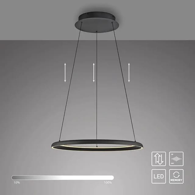 Schöner Wohnen Quillo LED Pendelleuchte schwarz