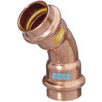Bogen V-Press Copper AQUAGAS 45°, I/I, 28 x 28mm Bild 2