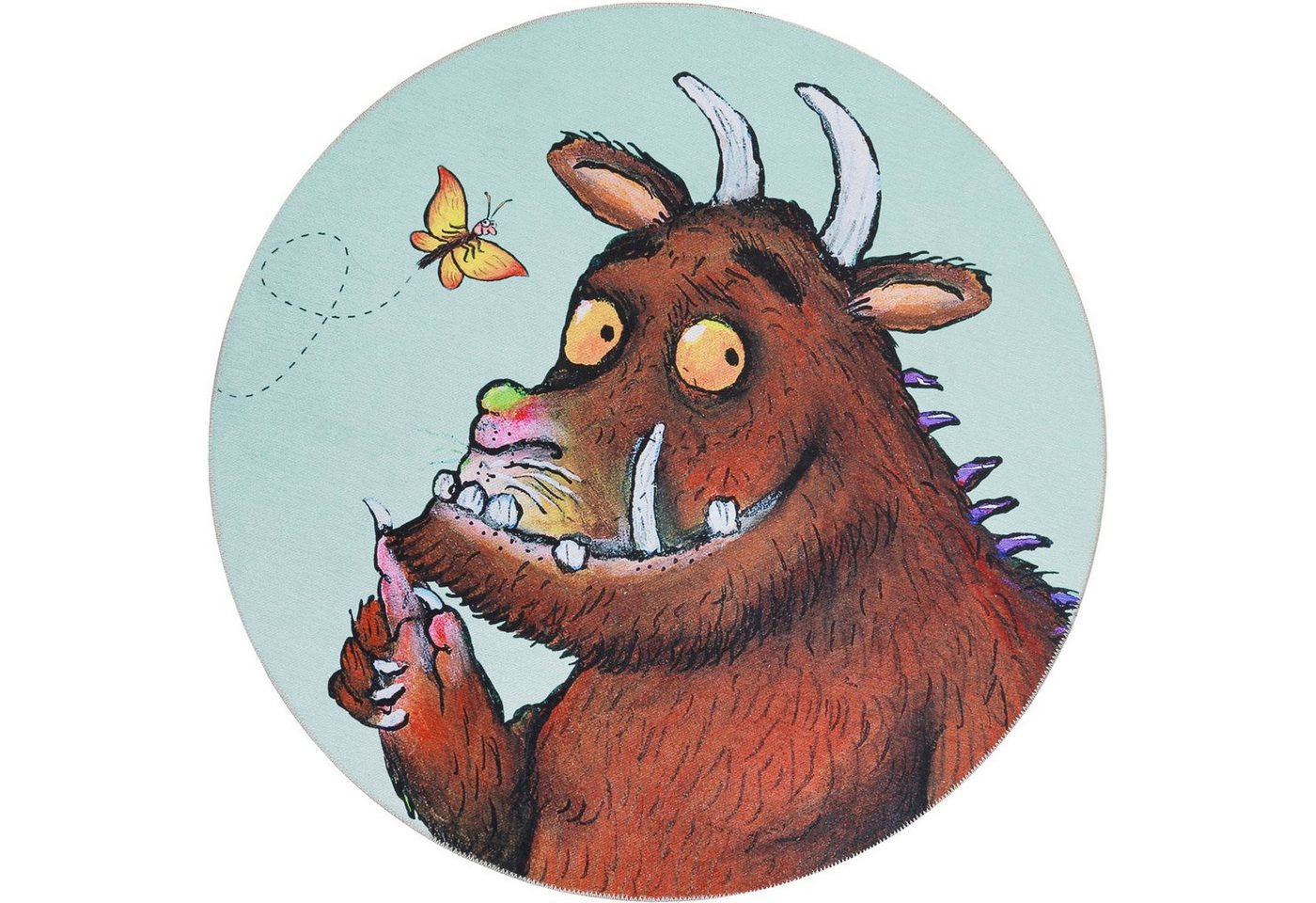 DER GRÜFFELO Kinderteppich Grüffelo GR-0172, rund, Höhe: 6 mm, aktueller Grüffelo Teppich, Kurzflor mit hohem Baumwollanteil Bild 5