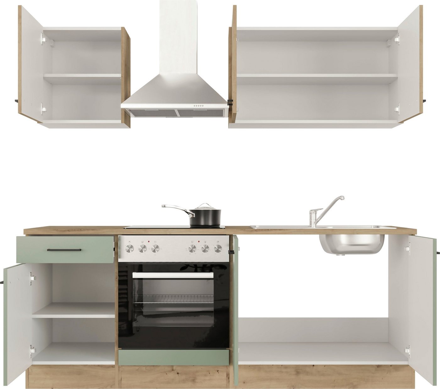 Flex-Well Küche Cara, mit und ohne E-Geräten erhältlich, Gesamtbreite 210 cm Bild 4