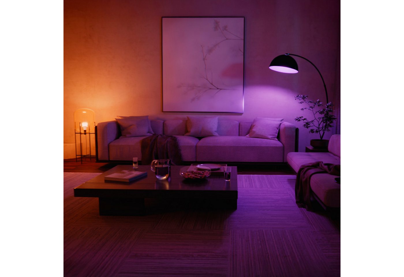 Philips Hue LED-Leuchtmittel White Ambiance 810lm smarte Lampe, E27, 4 St., Farbwechsler, Vollspektrumlicht 1000K-20000K
