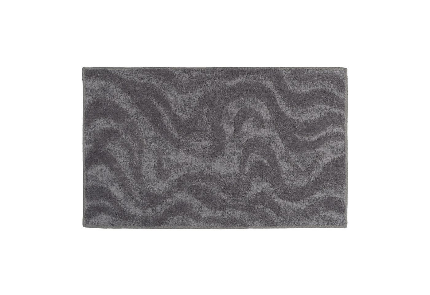 OTTO home Badematte Wave, Badvorleger, Badezimmer Teppich, Höhe 10 mm, rutschhemmend beschichtet, schnell trocknend, fußbodenheizungsgeeignet, Polyester, rechteckig, Hoch-Tief-Effekt, modernes Muster, Welle, Badteppich, Duschvorleger Bild 4