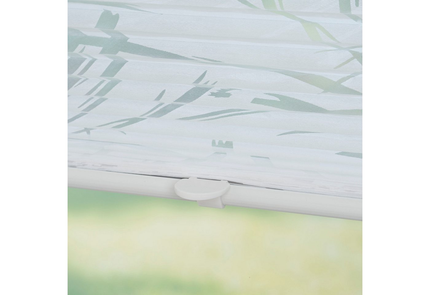 Liedeco Plissee Klemmfix-Plissee Ausbrenner "Symphonie" verspannt, weiß, halbtransparent, ohne Bohren, verspannt, Klemmfix, Ausbrenner, Halbtransparent, Klemmmontage Bild 3