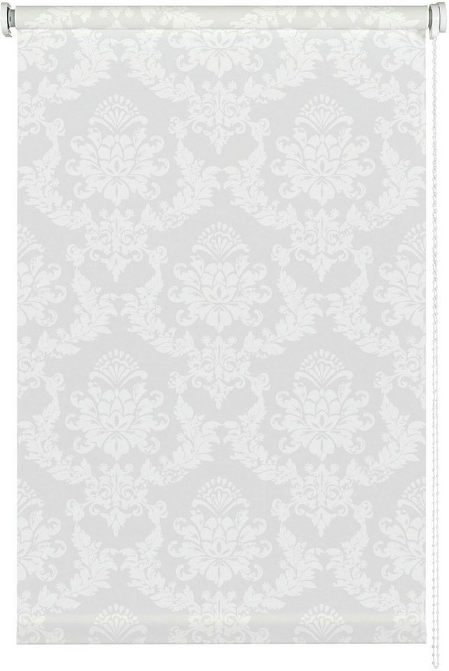 Seitenzugrollo Seitenzugrollo Design Ornament, Liedeco, transparent, ohne Bohren, freihängend, verschraubt, Lichtdurchlässig mit Sichschutz, flexibel montierbar Bild 2