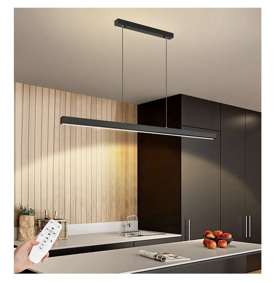 SenFay LED Pendelleuchte 120 cm linear, dimmbar & höhenverstellbar mit Fernbedienung, LED fest integriert, Extra-Warmweiß, Neutralweiß, Kaltweiß Bild 5