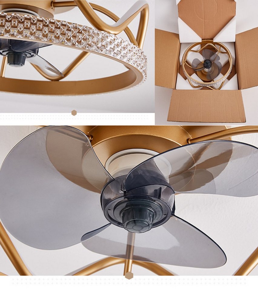 Eurohandisplay LED Pendelleuchte LED Beleuchtung mit Deckenventilator Deckenleuchte mit Fernbedienung, 3345N, Lichtfarbe- und Helligkeit stufenlos einstellbar Bild 2