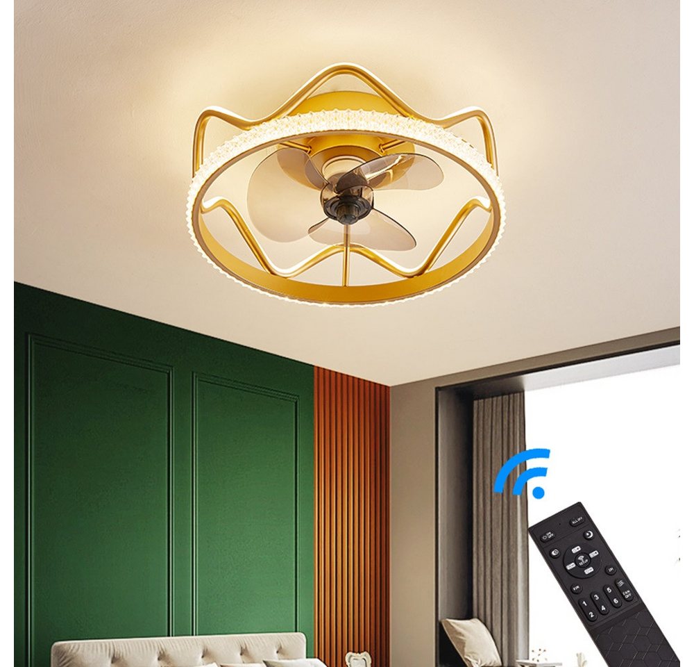 Eurohandisplay LED Pendelleuchte LED Beleuchtung mit Deckenventilator Deckenleuchte mit Fernbedienung, 3345N, Lichtfarbe- und Helligkeit stufenlos einstellbar Bild 3