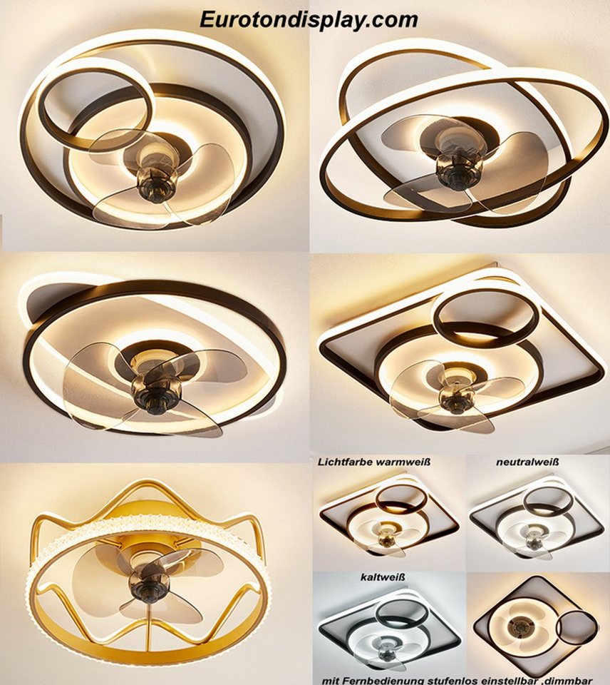 Eurohandisplay LED Pendelleuchte LED Beleuchtung mit Deckenventilator Deckenleuchte mit Fernbedienung, 3345N, Lichtfarbe- und Helligkeit stufenlos einstellbar Bild 5