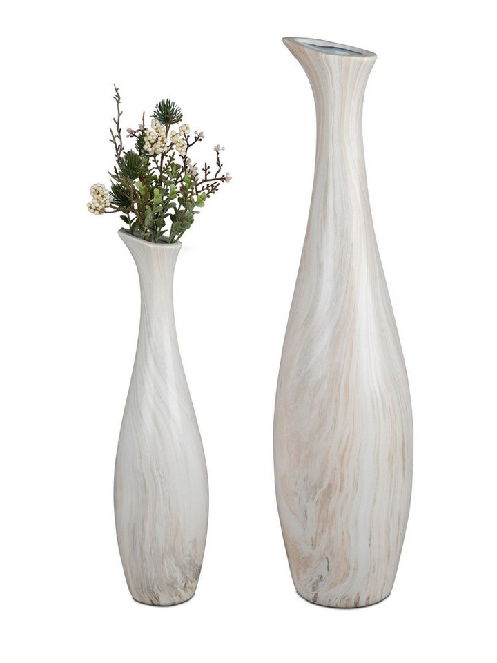 formano Bodenvase MARMOR, Höhe: 60cm, Farbe: Creme, Motiv: Marmor