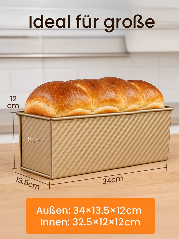 Youyijia Brotbackform Brotbackform mit Deckel Extra Hohe Toastbrot Backform Bild 2