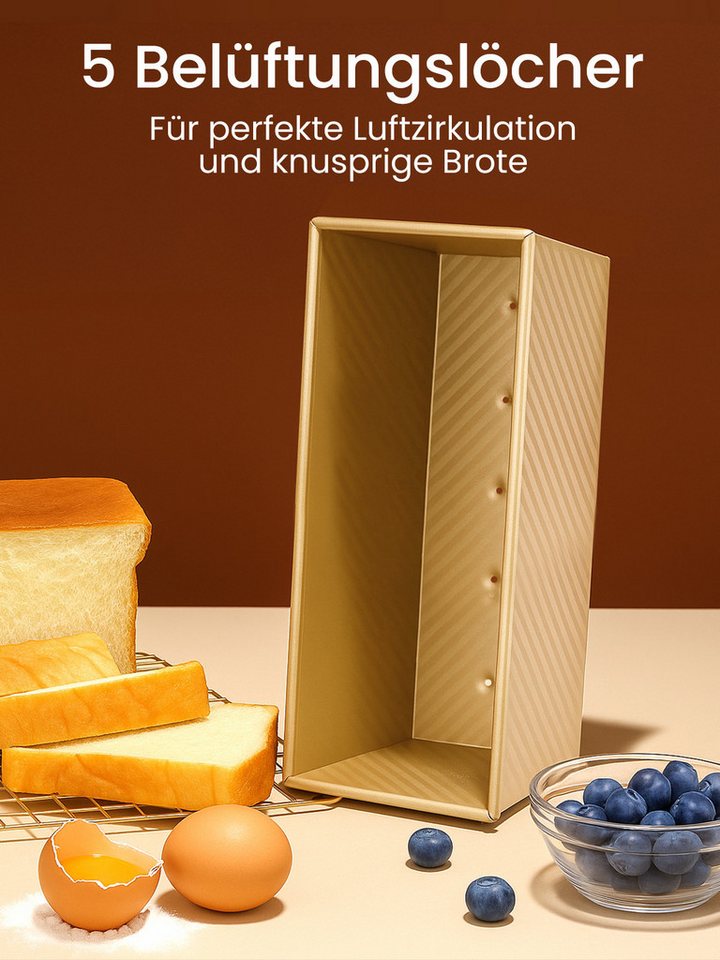 Youyijia Brotbackform Brotbackform mit Deckel Extra Hohe Toastbrot Backform Bild 5