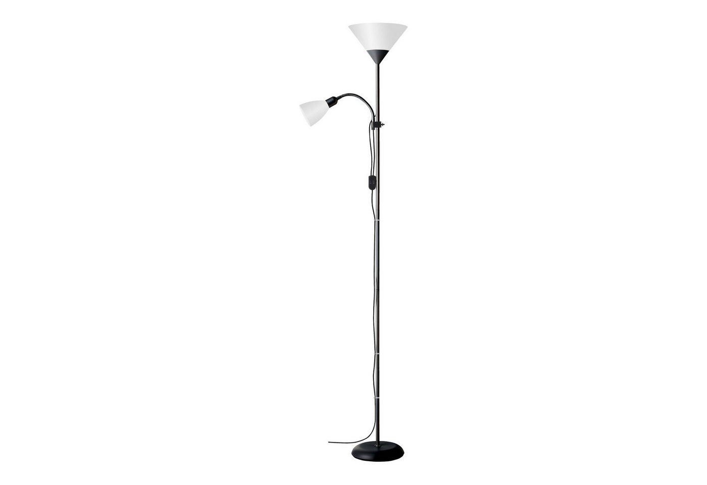 Lightbox Stehlampe, ohne Leuchtmittel, Schlichter Deckenfluter mit Lesearm, H 180 cm, E27/E14 max. 60W/25W Bild 2