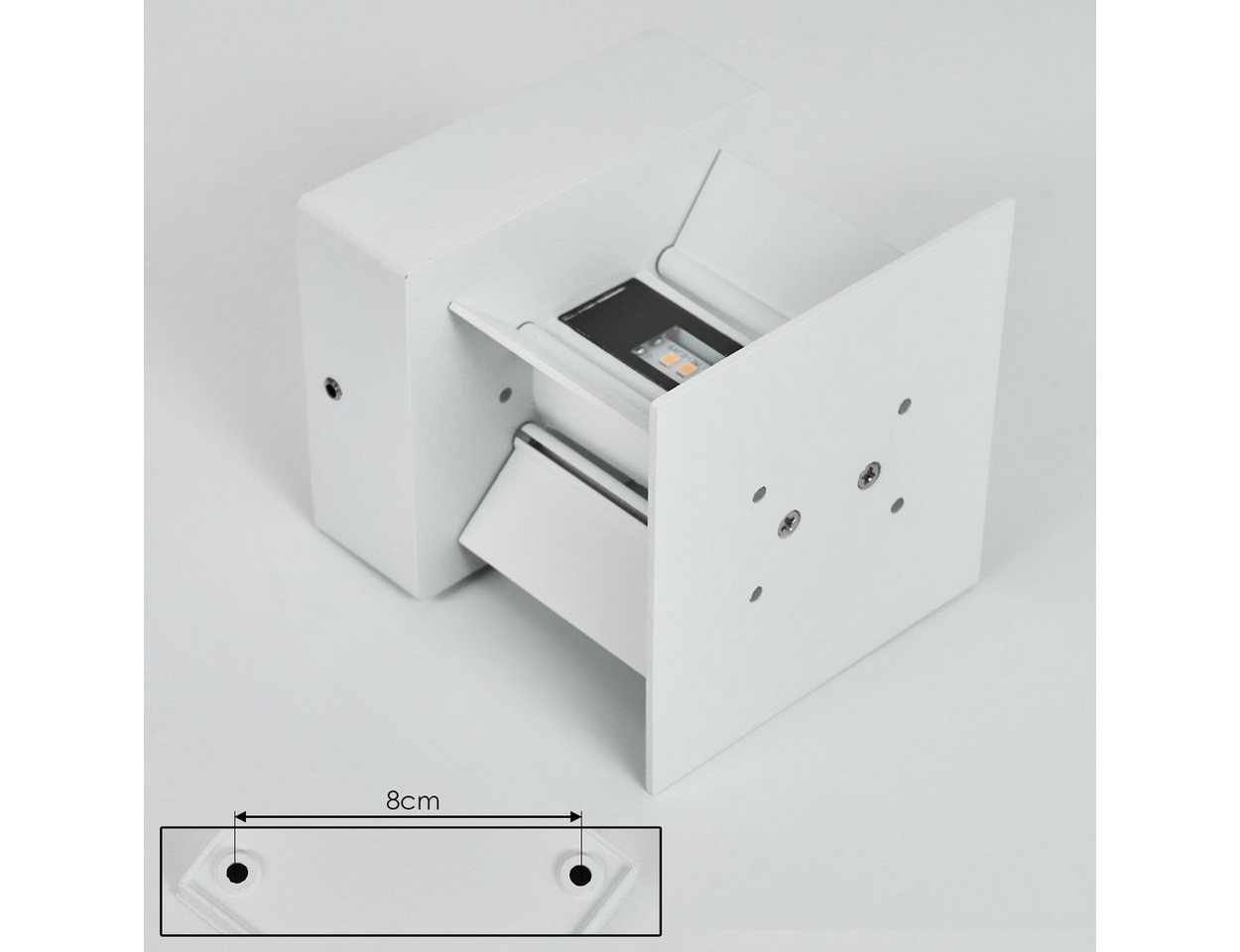 hofstein Außen-Wandleuchte Wandleuchte aus Metall in Weiß, LED fest integriert, 3000 Kelvin, Up & Down, Lichteffekte (einstellbar), LED 6 Watt, 308 Lumen Bild 3