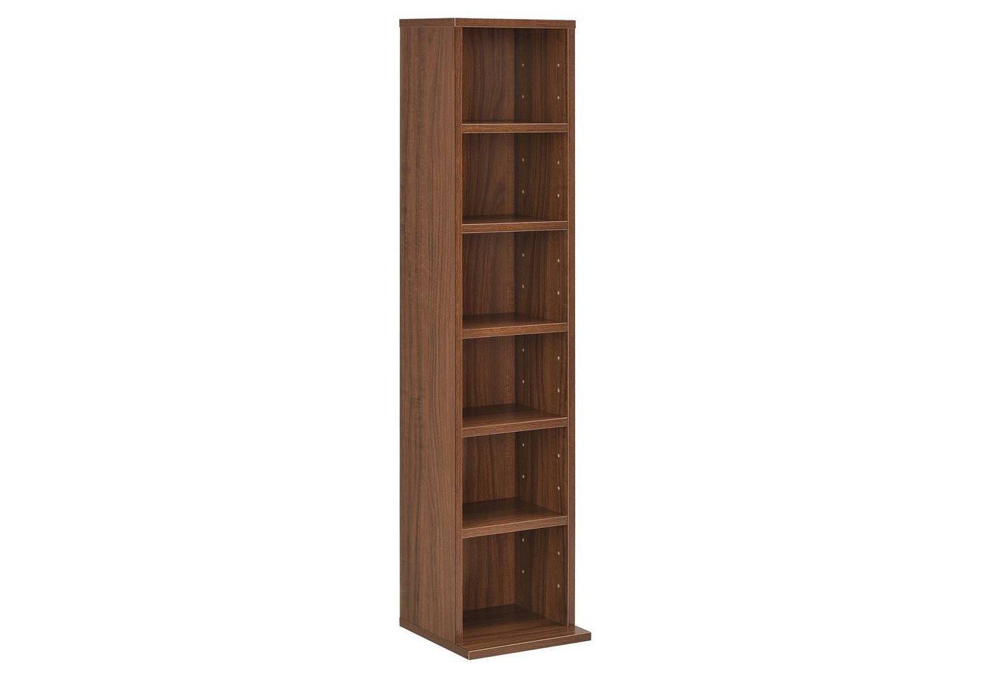 en.casa CD-Regal, »Tynset« 90x20x20 cm Standregal mit 6 Fächern Walnussoptik Bild 3